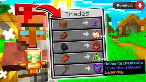 Minecraft but villagers trade op items mod download 